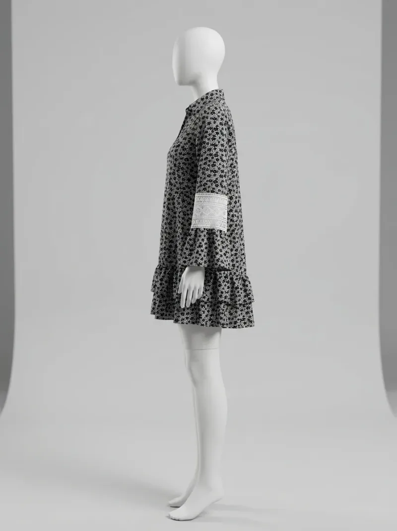 Kimono court polyester léger pois femme décontracté