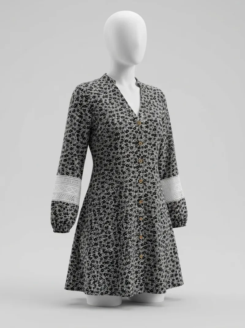 Kimono court polyester léger pois femme décontracté