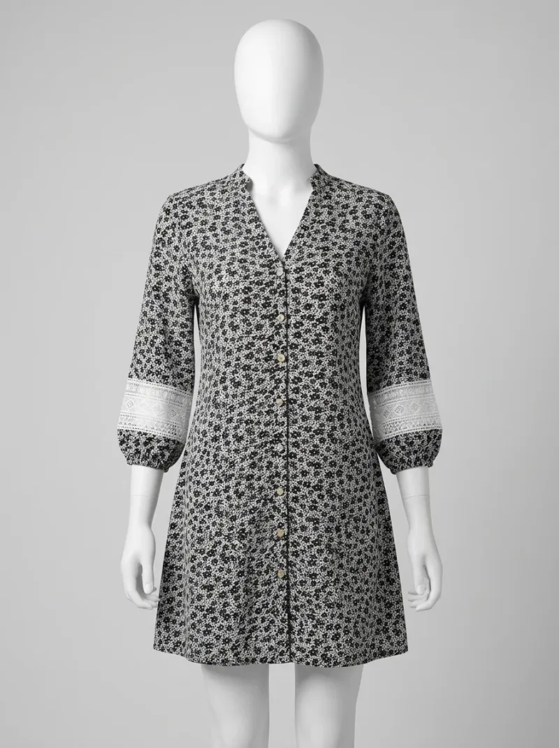 Kimono court polyester léger pois femme décontracté