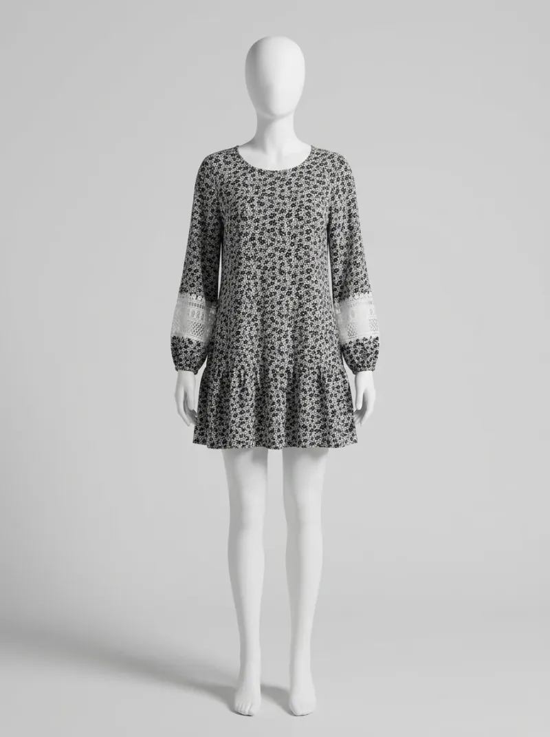 Kimono court polyester léger pois femme décontracté