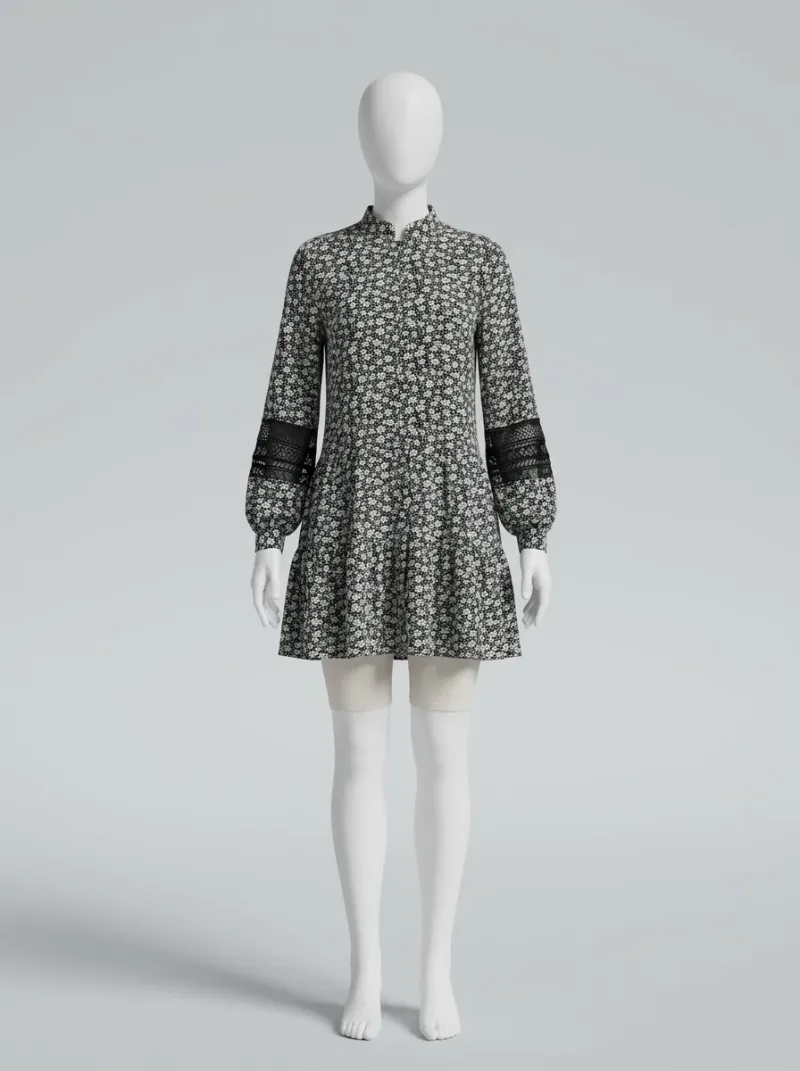 Kimono court polyester léger pois femme décontracté