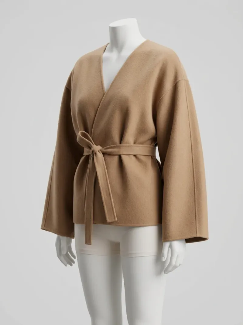 Kimono court laine cachemire quotidien raffiné femme