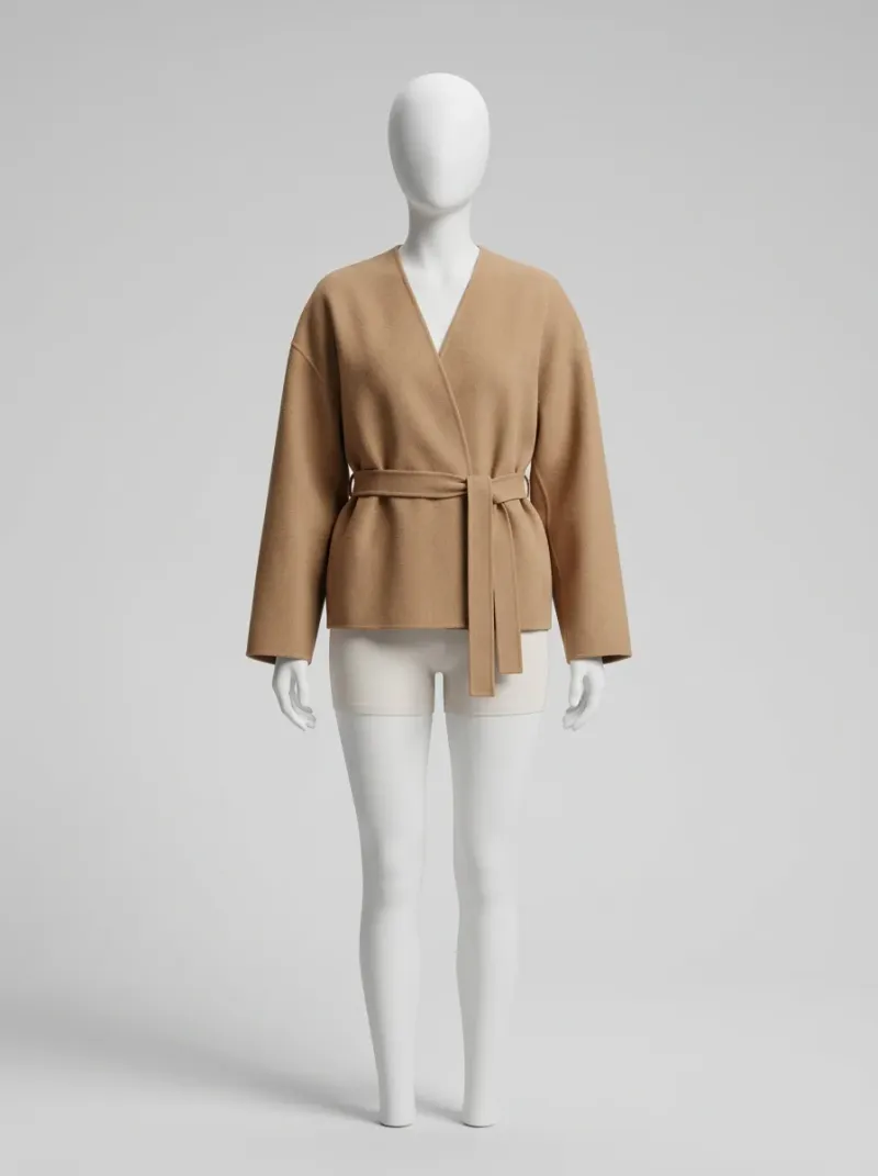 Kimono court laine cachemire quotidien raffiné femme