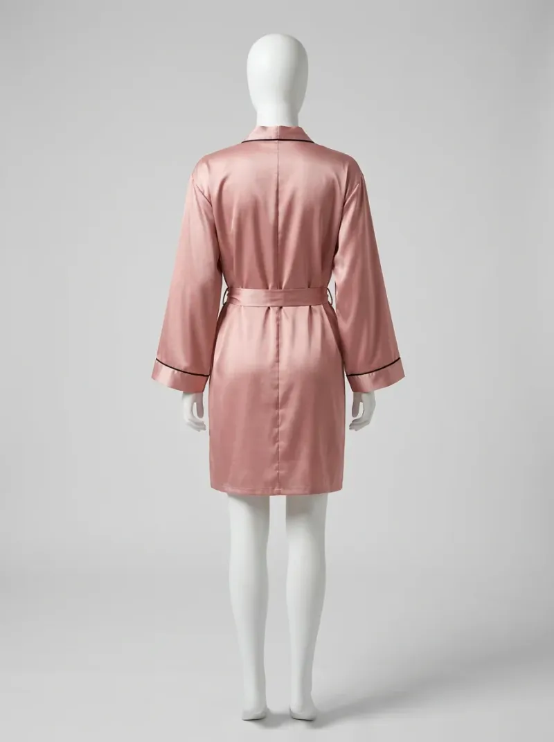 Kimono court satin polyester femme détente raffinée