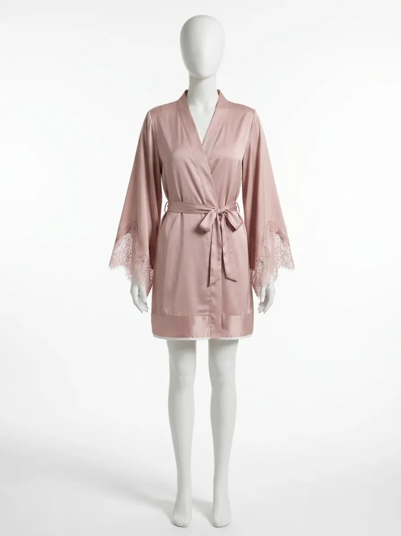Kimono court coton polyester nuit femme délicat