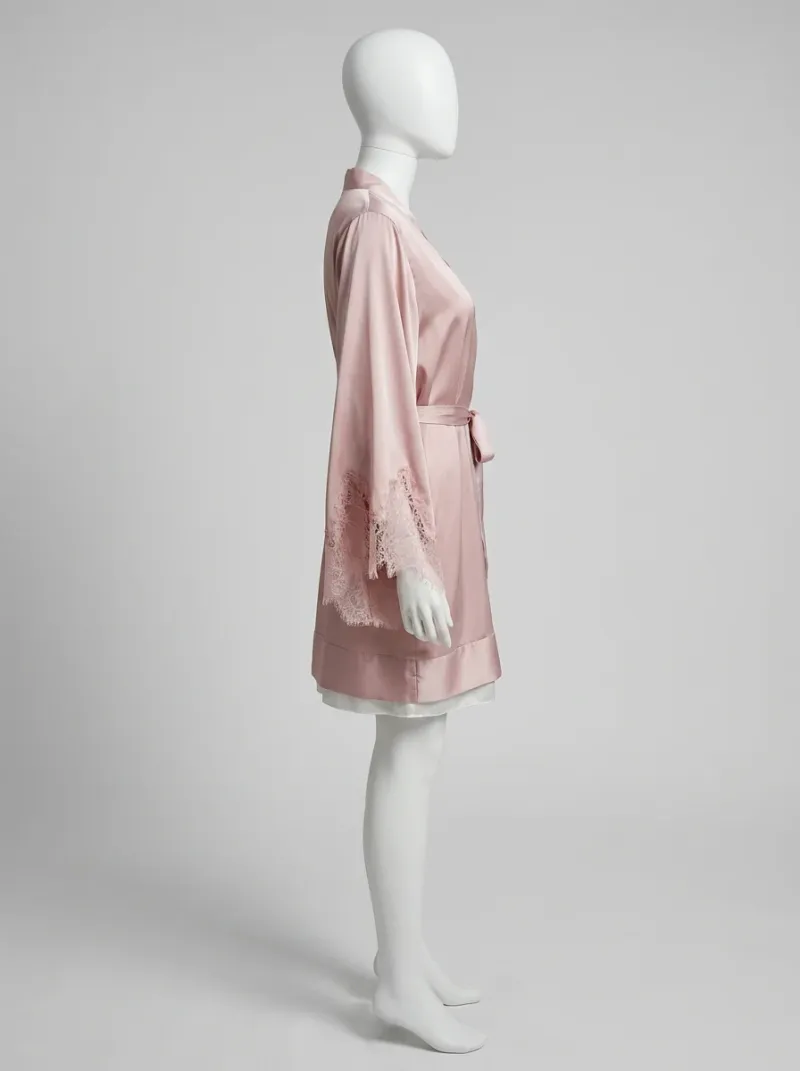 Kimono court coton polyester nuit femme délicat