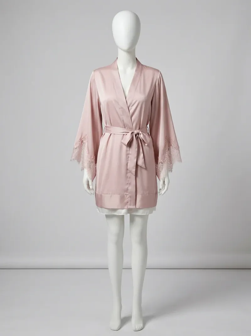 Kimono court coton polyester nuit femme délicat