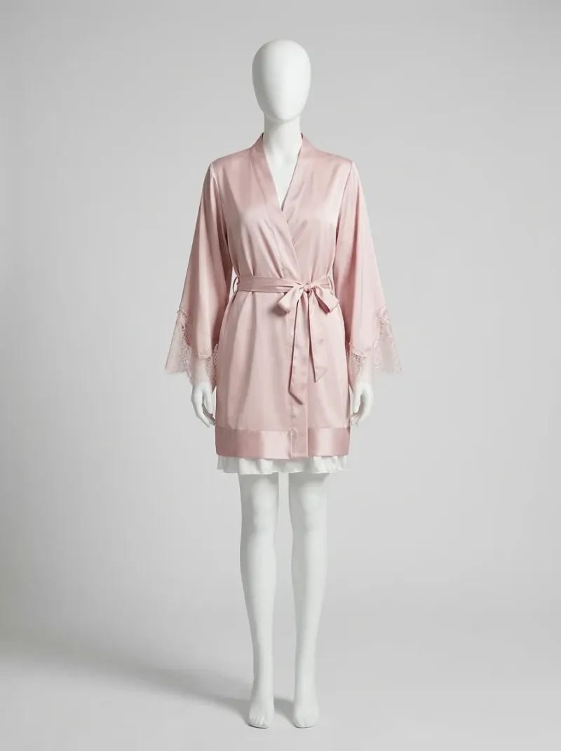 Kimono court coton polyester nuit femme délicat