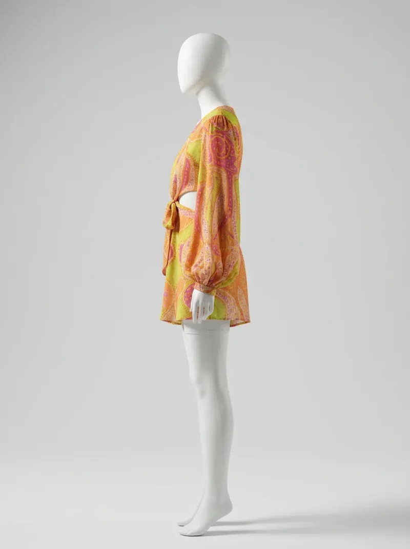 Kimono court polyester léger tunique plage femme décontractée