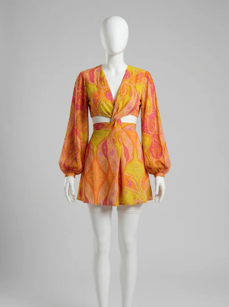 Kimono court polyester léger tunique plage femme décontractée