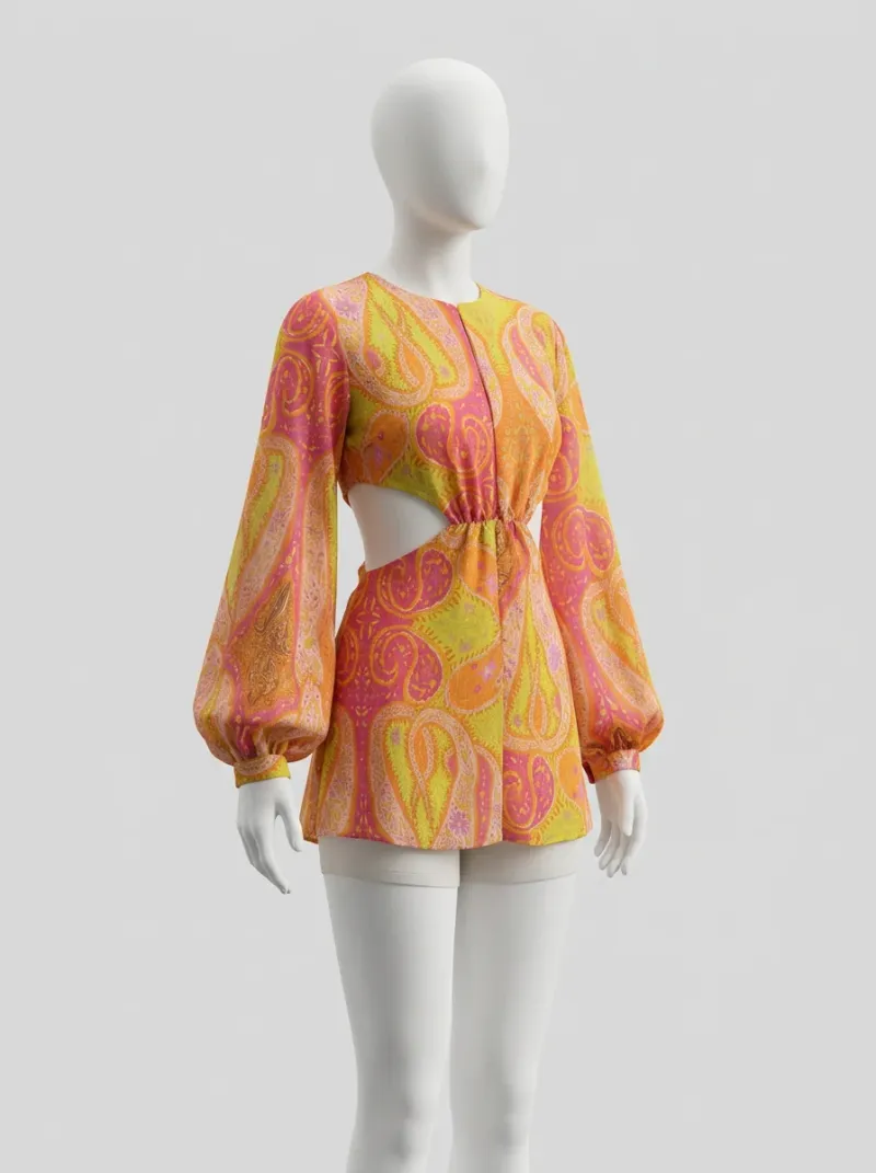Kimono court polyester léger tunique plage femme décontractée