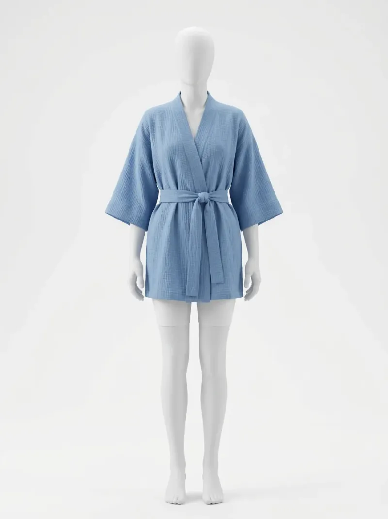 Kimono court coton doux quotidien femme raffiné