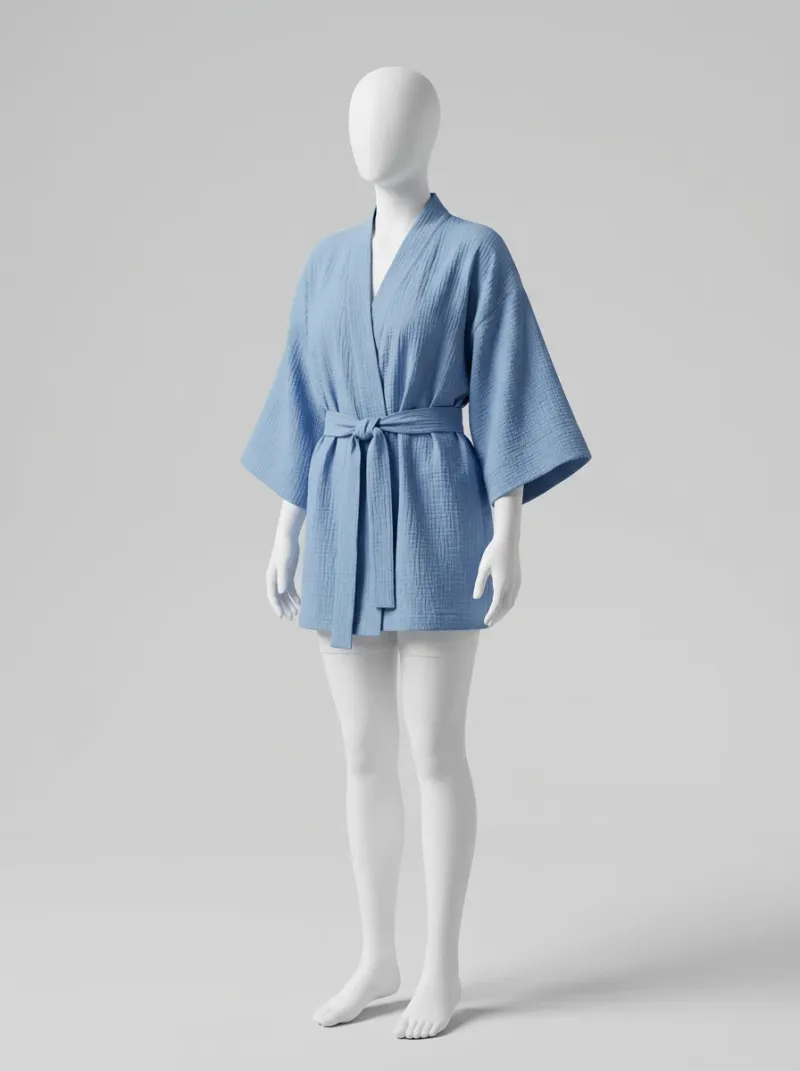 Kimono court coton doux quotidien femme raffiné