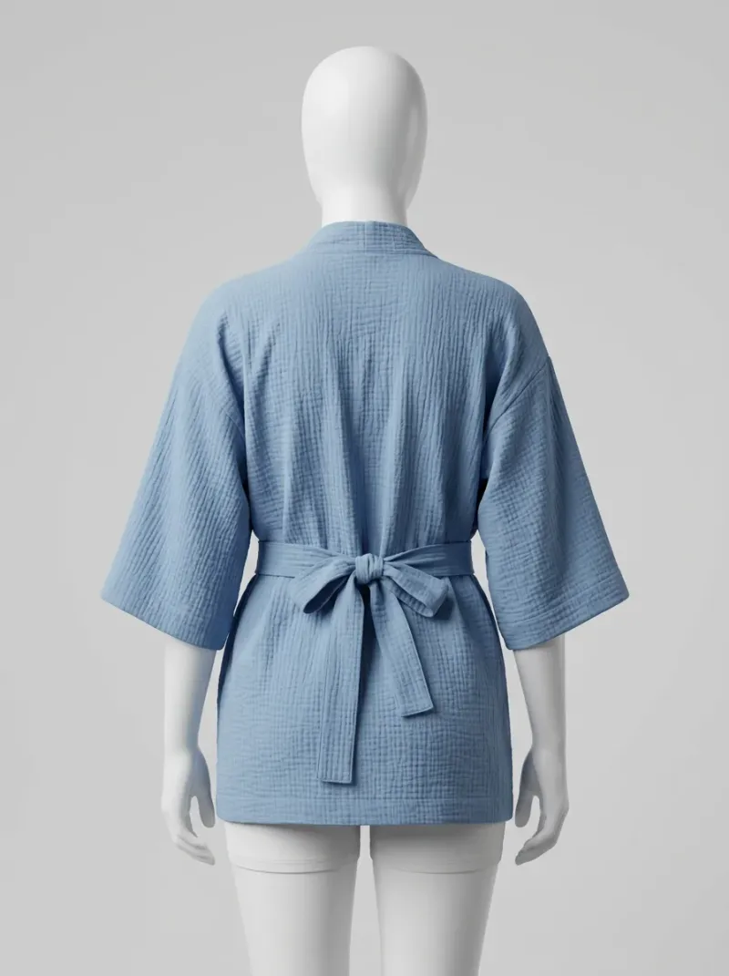Kimono court coton doux quotidien femme raffiné
