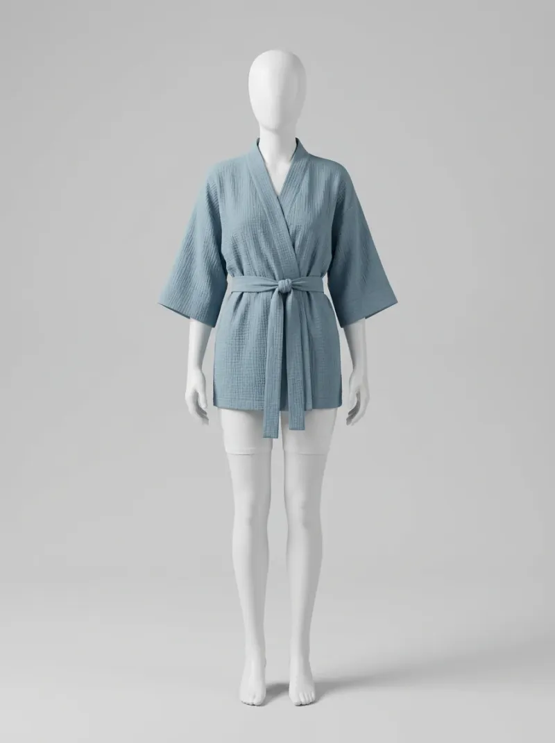 Kimono court coton doux quotidien femme raffiné