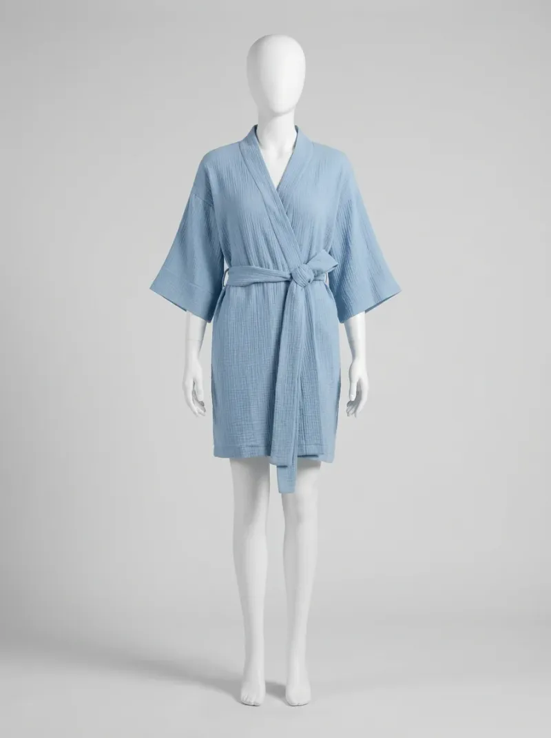 Kimono court coton doux quotidien femme raffiné
