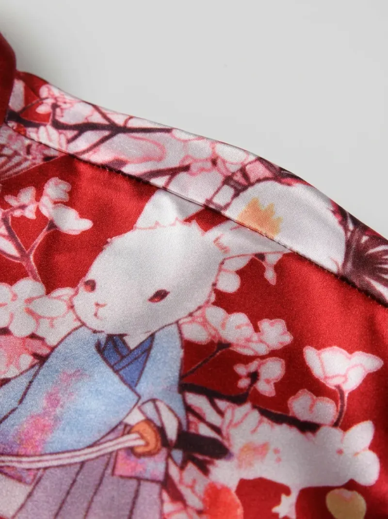 Kimono court polyester extensible ensemble lingerie femme sensuel