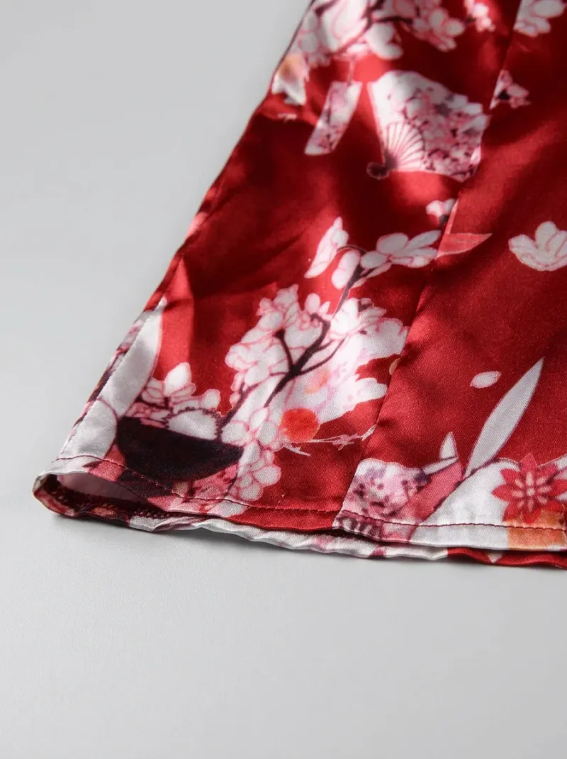 Kimono court polyester extensible ensemble lingerie femme sensuel