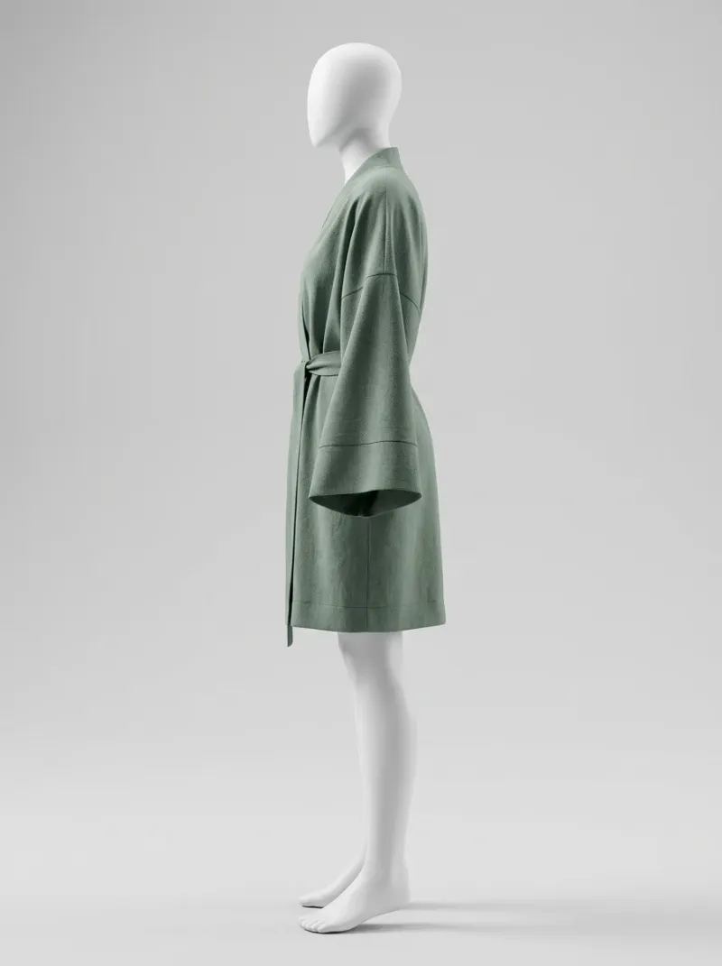 Kimono court coton peignoir cocooning maison femme