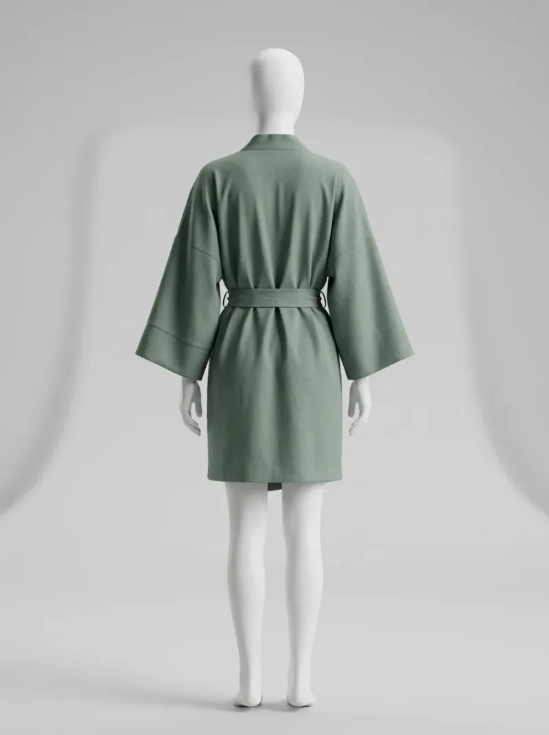 Kimono court coton peignoir cocooning maison femme