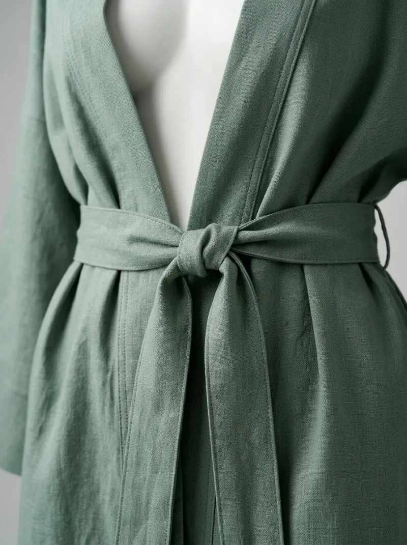Kimono court coton peignoir cocooning maison femme
