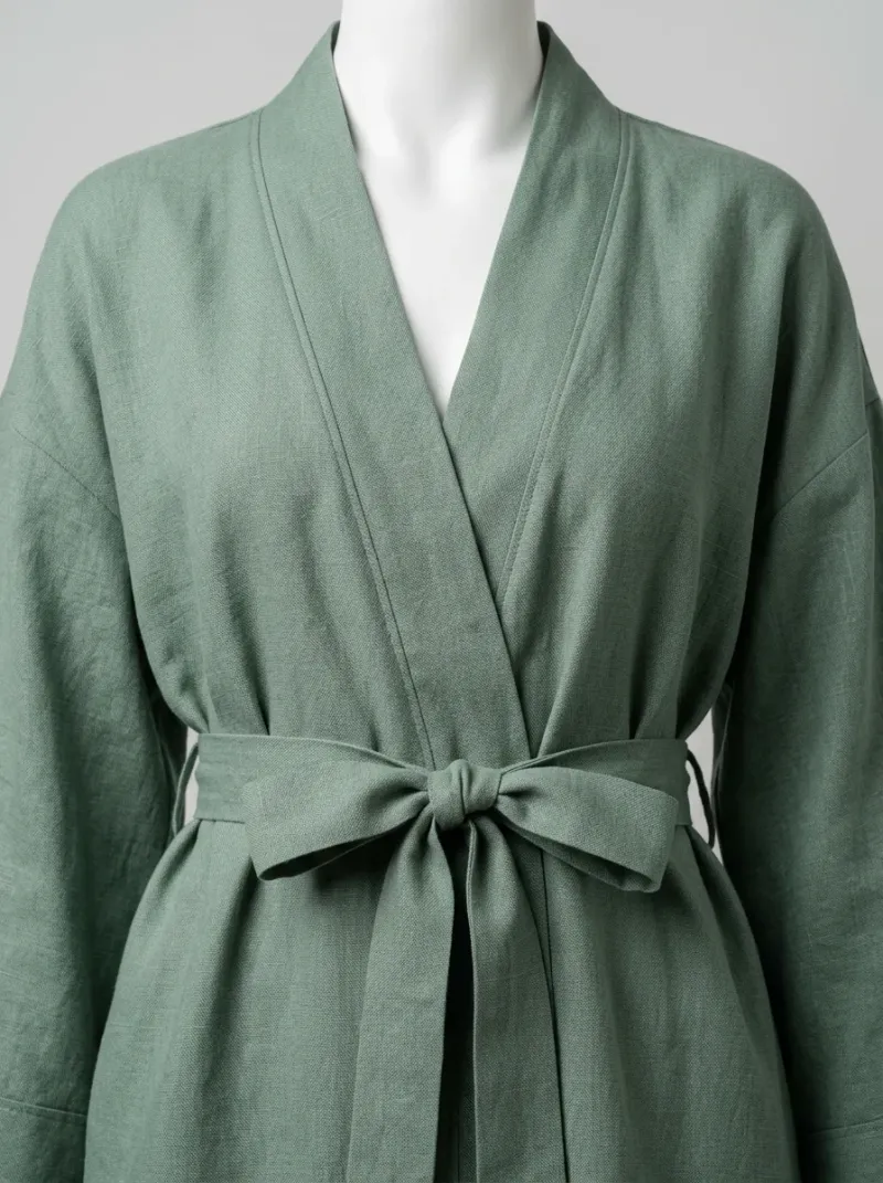 Kimono court coton peignoir cocooning maison femme