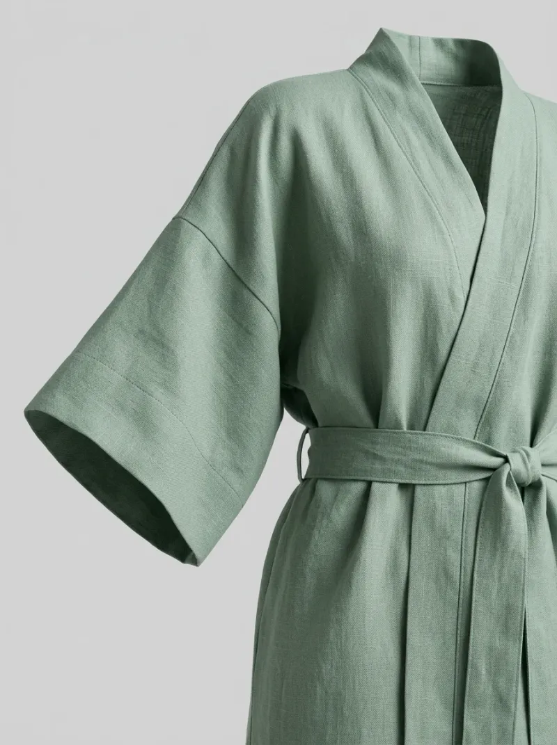 Kimono court coton peignoir cocooning maison femme