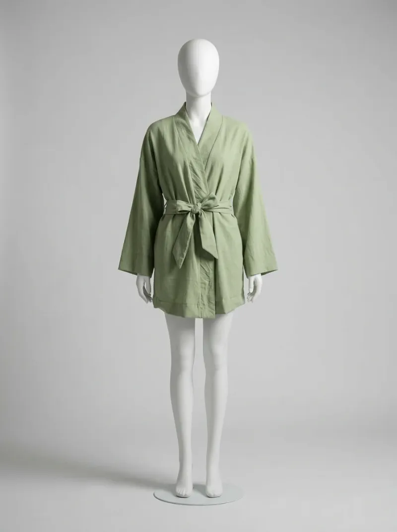 Kimono court gaze de coton femme élégant décontracté