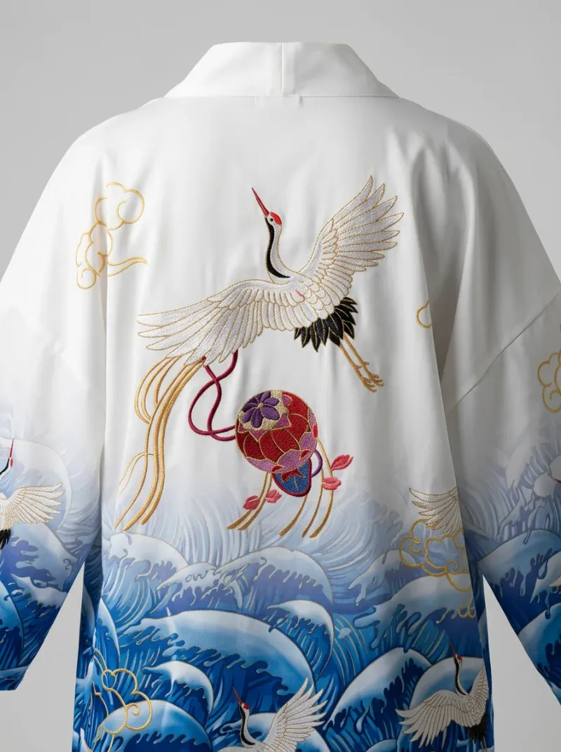 Kimono court polyester fluide manches larges femme élégante