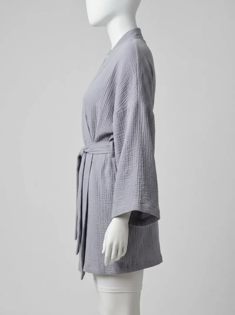 Kimono court coton peignoir piscine femme léger