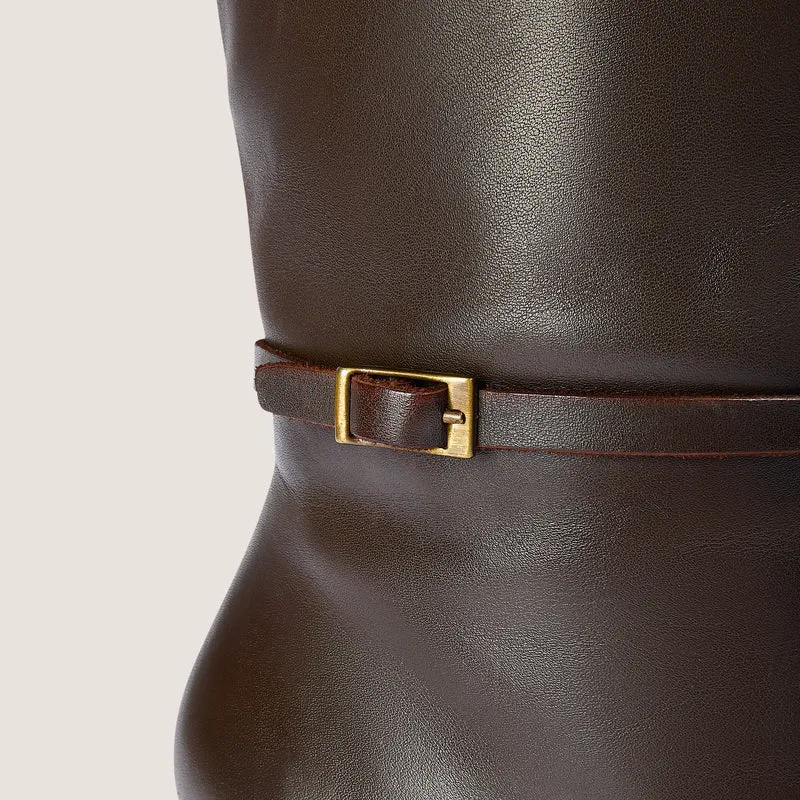 Bottes Hautes en Cuir Juni - Marron Foncé