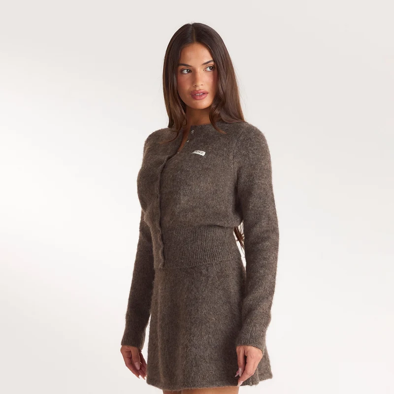 Cardigan en Maille Cintré - Marron Cendré