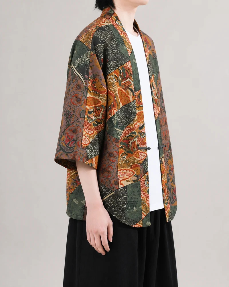 Veste kimono homme patchwork | Kagayaki