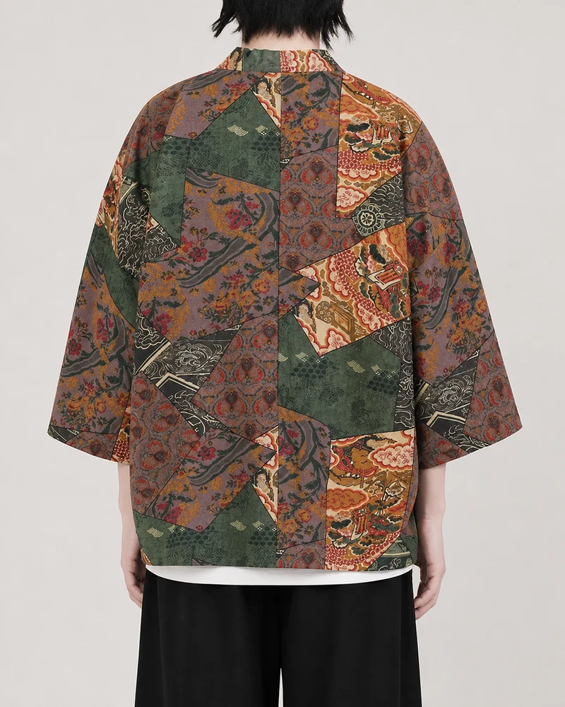 Veste kimono homme patchwork | Kagayaki