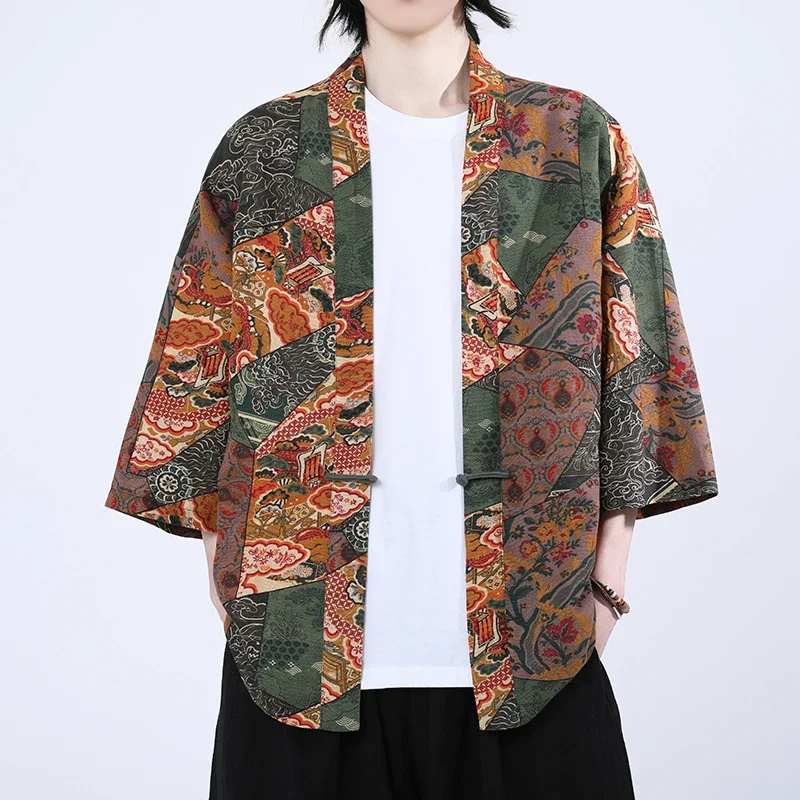 Veste kimono homme patchwork | Kagayaki
