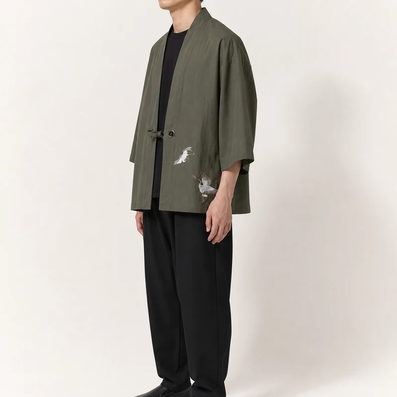 Veste kimono homme a grues | Koharu