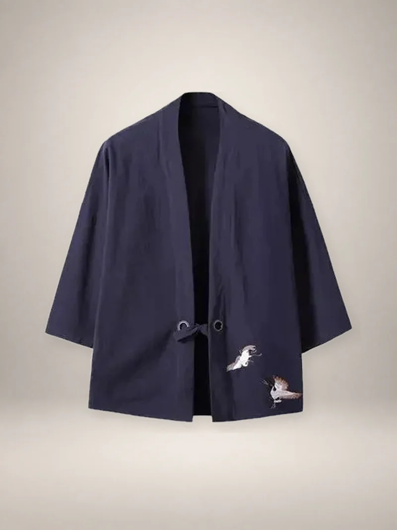 Veste kimono homme a grues | Koharu