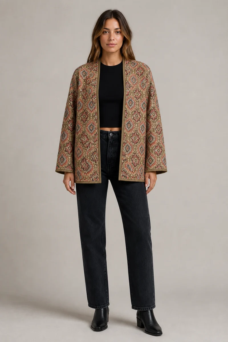 Veste matelassée imprimée femme | Kazahana