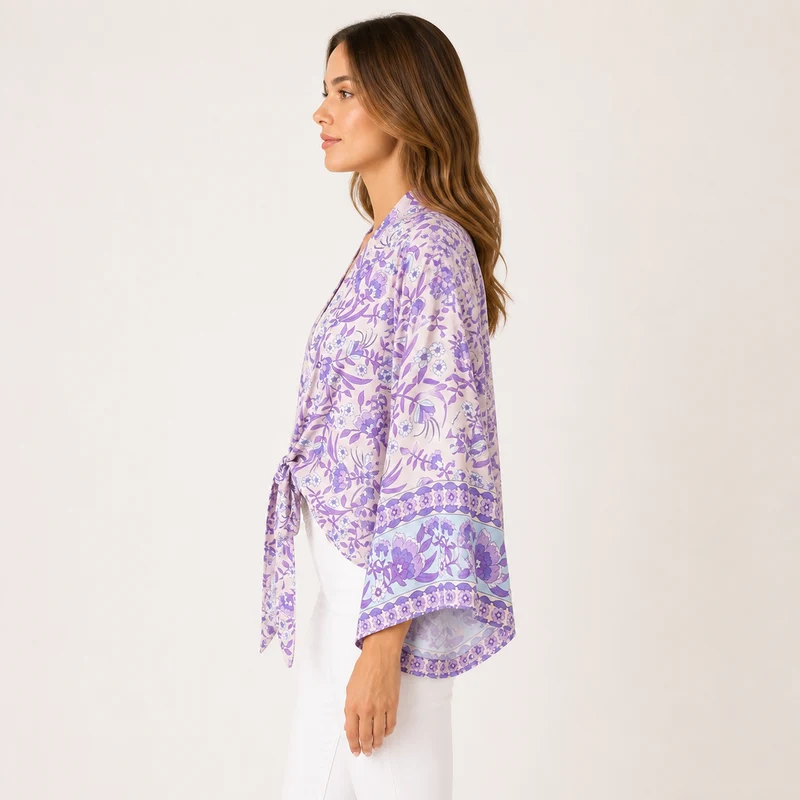 Kimono court cache-cœur femme | Sarada