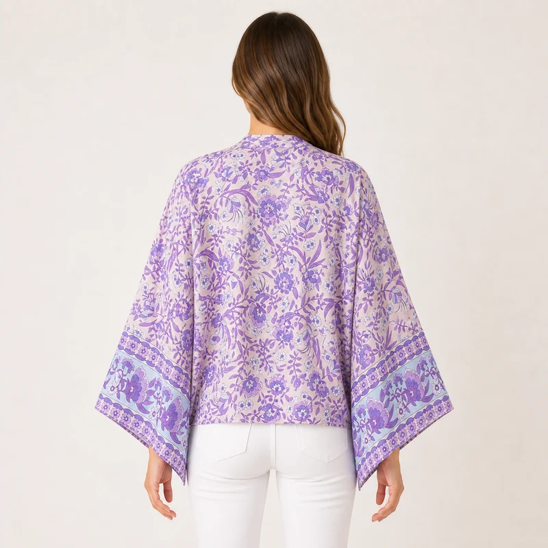 Kimono court cache-cœur femme | Sarada