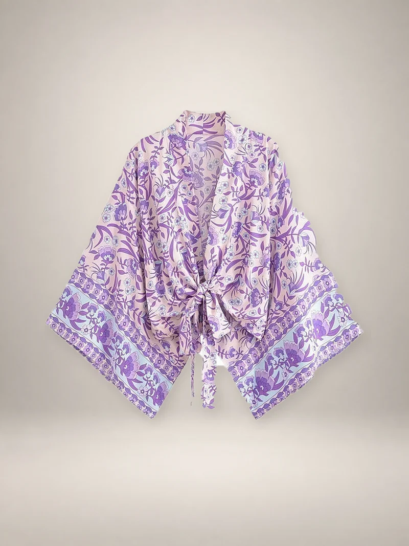 Kimono court cache-cœur femme | Sarada