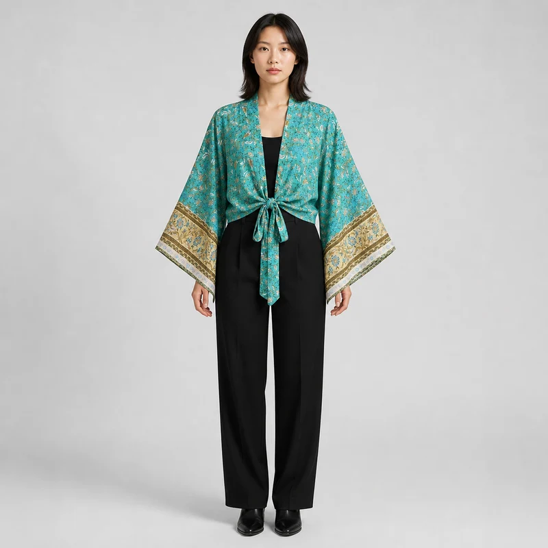 Kimono court cache-cœur femme | Kaito