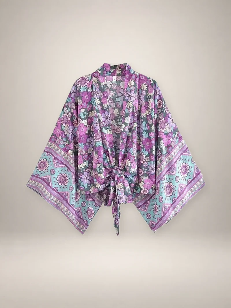 Kimono court cache-cœur femme | Yūgana