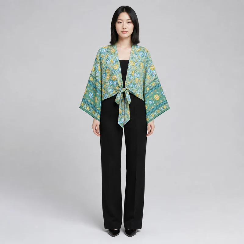 Kimono court cache-cœur femme | Rina