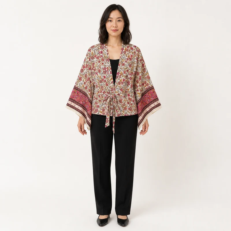 Kimono court cache-cœur femme | Kiri