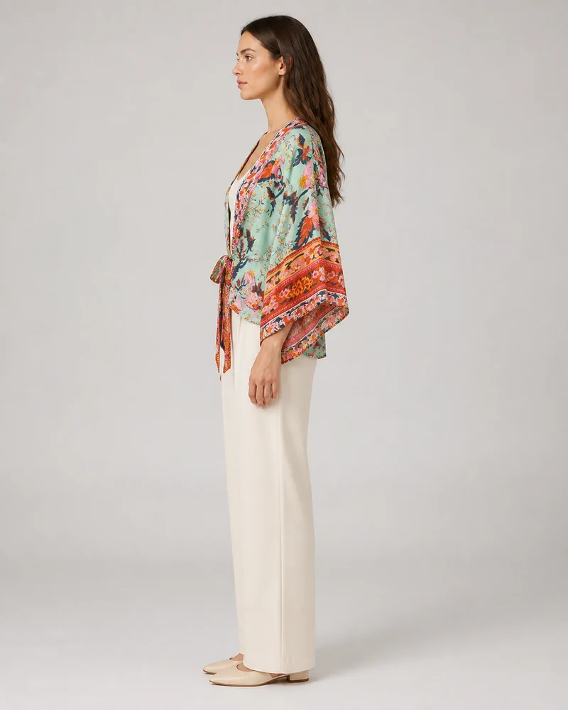 Kimono court cache-cœur femme | Ayame