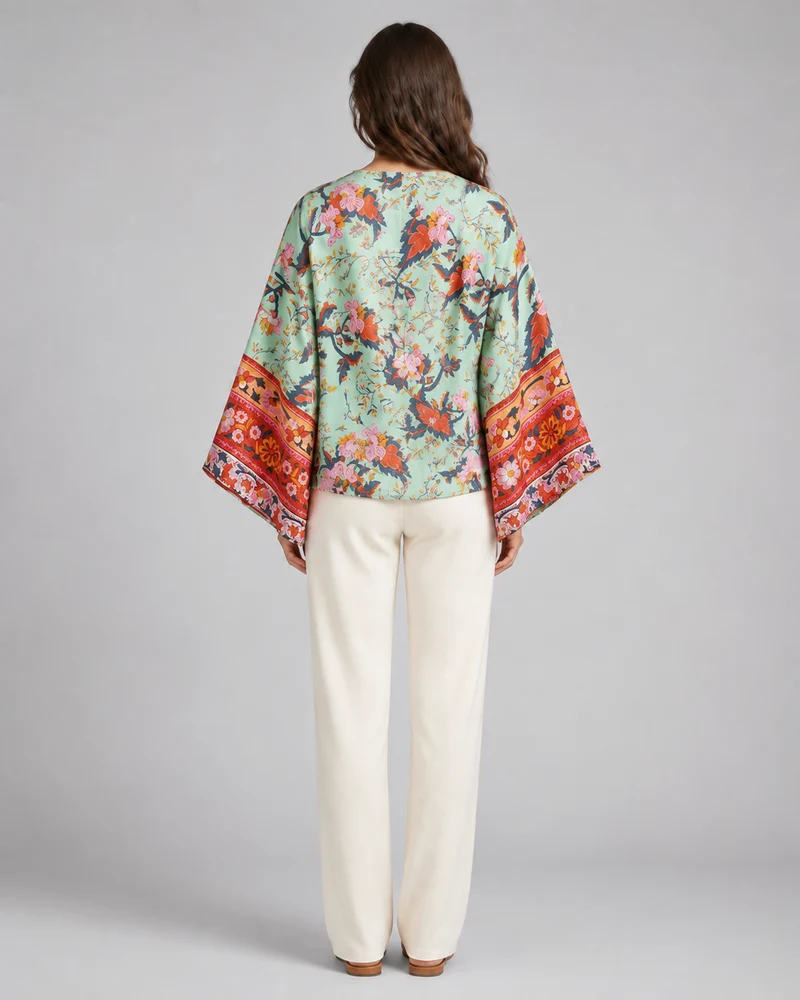 Kimono court cache-cœur femme | Ayame