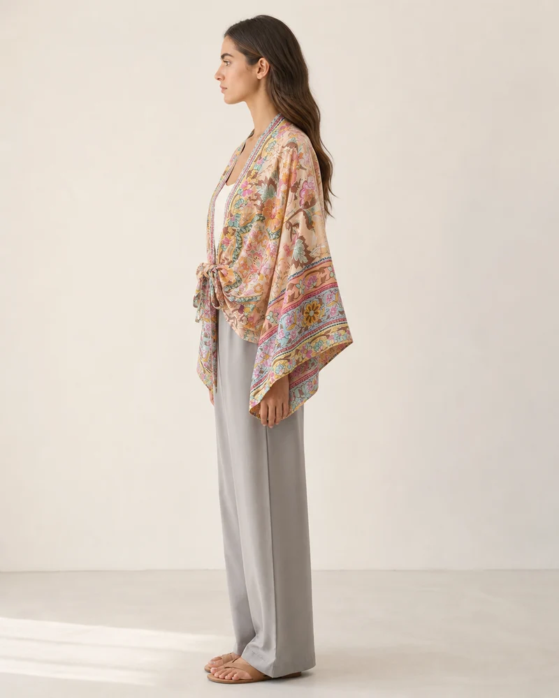 Kimono court cache-cœur femme | Ayame