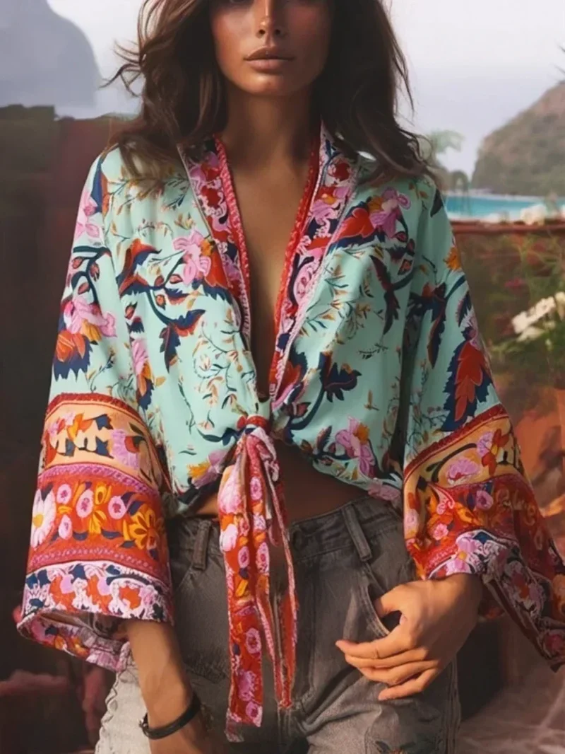Kimono court cache-cœur femme | Ayame