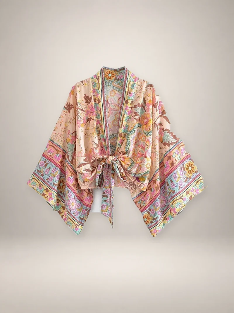 Kimono court cache-cœur femme | Ayame